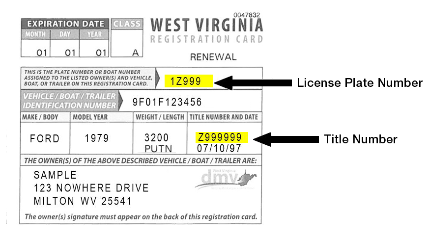 Registration Card Example